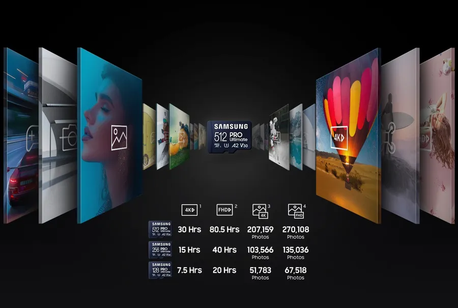 Karta pamięci Samsung microSDXC PRO Ultimate 2023 256 GB A2 V30 U3 UHS-I (200 MB/s) + adapter SD